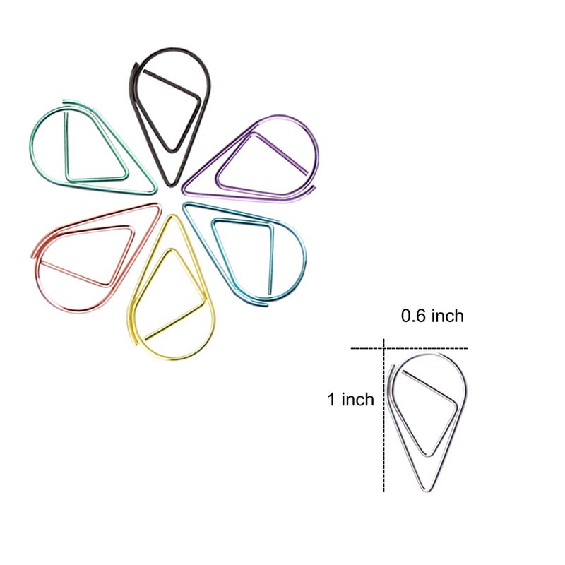 VENCINK 300 Pieces Multicolor Cute Paper Clips  Smooth Stainless Steel Drop-Shaped Colorful Wire Small Paperclips for Office Supplies Girls Kids School Students Paper Document Organizing by VENCINK - Image 4